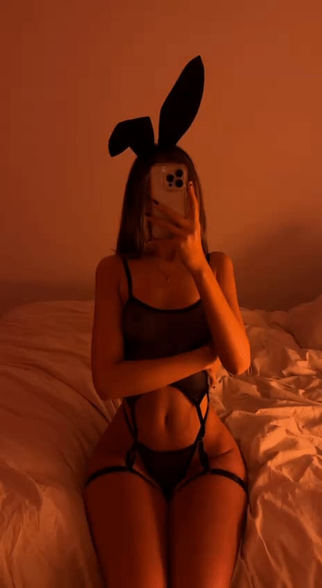 Picture by Redfeeted saying 'Let Me Be Your Bunny And I'll Hop On Your Dick 🐰'