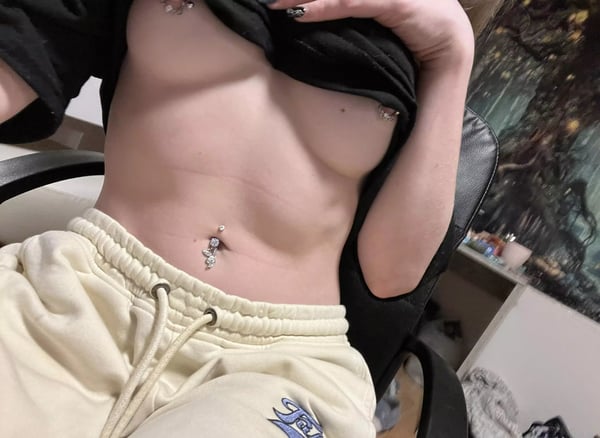Picture by cutescenes saying 'Will You Suck My Teen Pierced Boobies???'