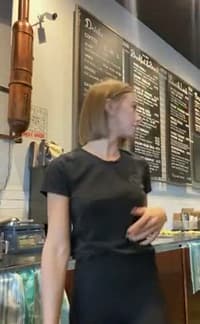 Picture showing Barista Flashing At Starbucks! 0:00